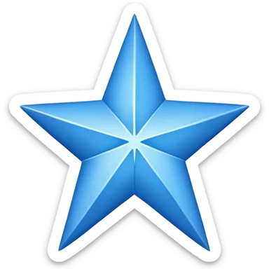 create a emoji of a star shape structure with 13 sides and inside it there should be tick mark in black color and the star should be in blue color sticker