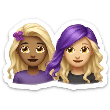 two best friends one with dirt blond hair and one with purple hair  sticker