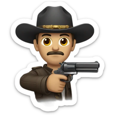 dos pistolas cruzadas sticker