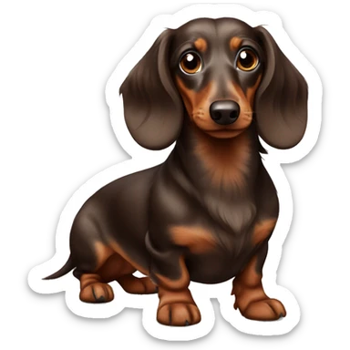 long hair brown dapple dachshund sticker
