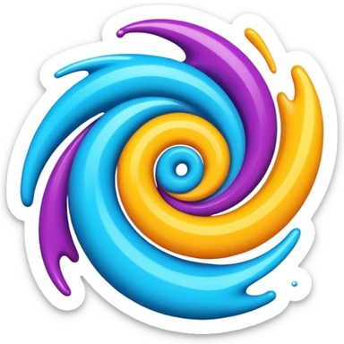 bold abstract swirl with vibrant colors sticker