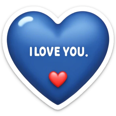 Dark Blue heart with the words I Love You Ry in the middle  sticker