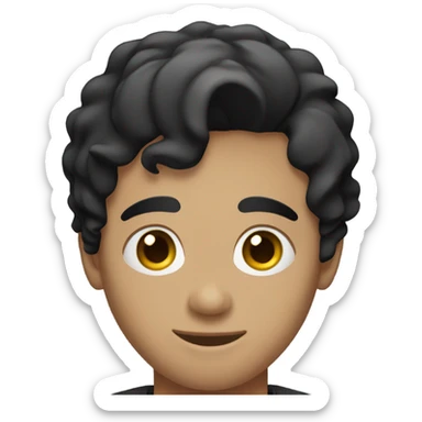 24 year old men no bread black short hair and black eyes sticker