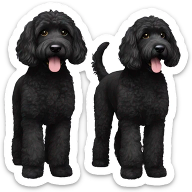 two black goldendoodles sticker