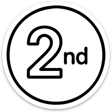 first ,a 2 in a circle with 'nd' in the circle sticker