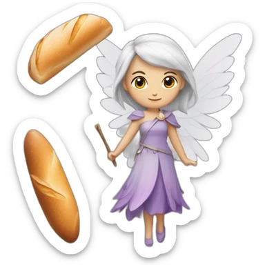 Une fée avec ses ailes et une baguette magique sticker