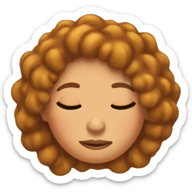 Curry hair sleeping Woman sticker