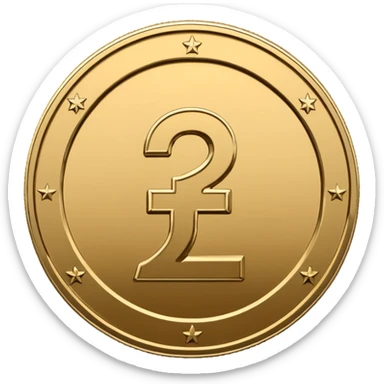 Minimal line-art icon of a single coin with a pound sign (£) in the middle, clean modern style, front-facing, simple outlines, no background, transparent, represents “income / profit / earnings sticker