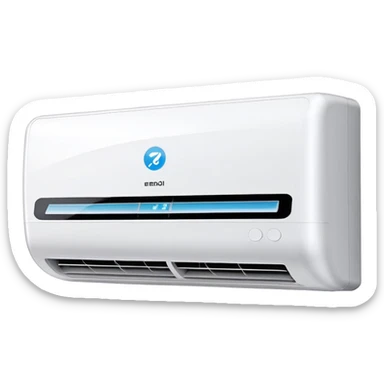 modern wall mounted air conditioner with cool air flowing sticker