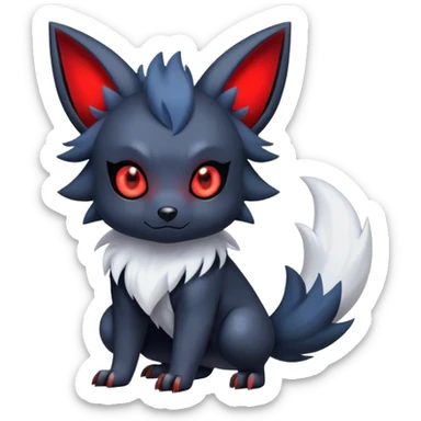 Cool Cute Kawaii Absol-Zorua-Umbreon-Pokemon-fakemon-hybrid-animal Full Body  sticker