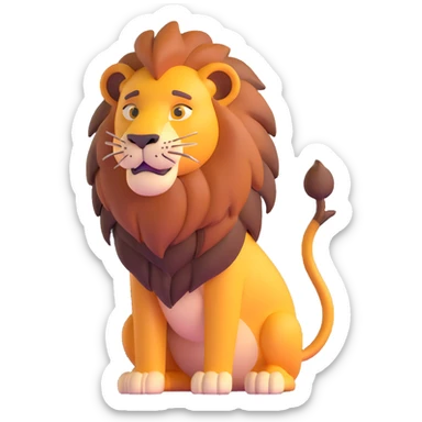flirtatious lion looking sideways with suggestive expression sticker