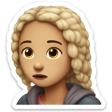 sad cozy girl crying sticker
