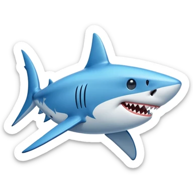 realistic shark emoji, no legs, no sneakers, just the shark sticker