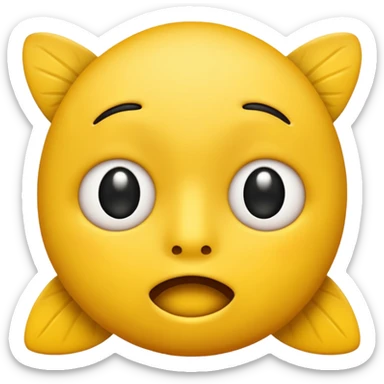😊🥺 these emojis but with flies around it and its happy yellow face emoji black eyes like the 4th image but its cuter remove the nose make the eyes bigger and close its mouth sticker