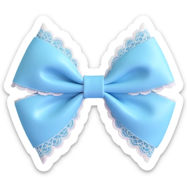 light blue coquette bow, vintage-inspired, lace trim, dainty, airy sticker