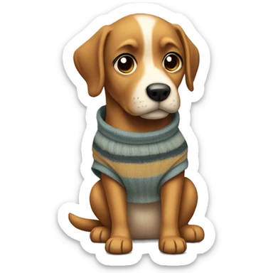 Perro usando suéter  sticker