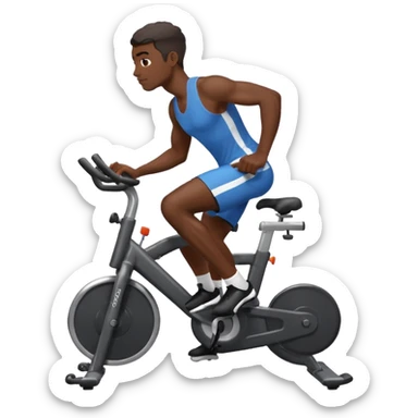 african american male on stationary bike sticker