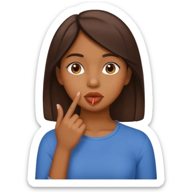 chica morena mandando callar sticker