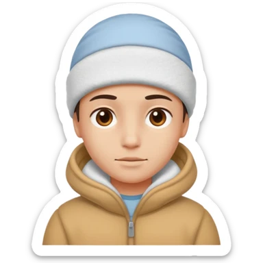 A person with headaches and a cold pad on the head sticker