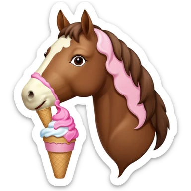 horse with icecream sticker