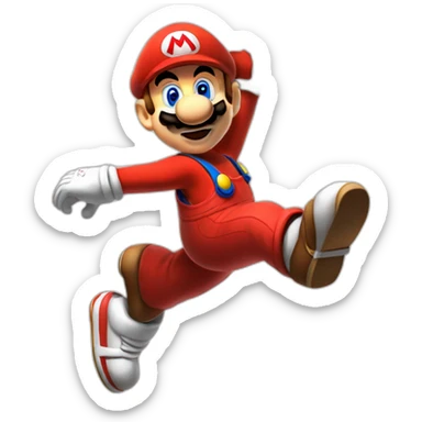 Mario doing a slam dunk sticker