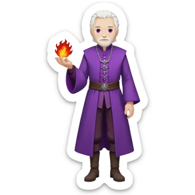 a white haired old man with purple eyes standing, full body, in Targaryen themed clothes, clothes aren't purple  sticker