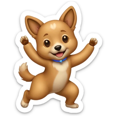 dancing dog emoji style sticker