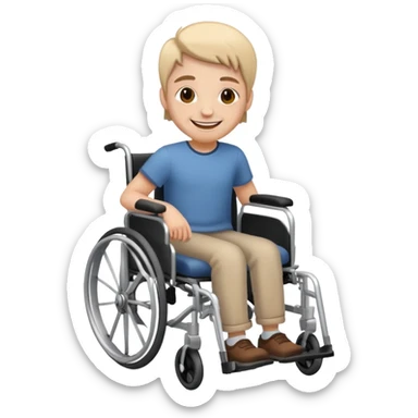 Person in wheelchair smiling sticker