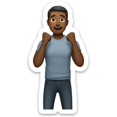 a man asking for hug by showing his arms sticker