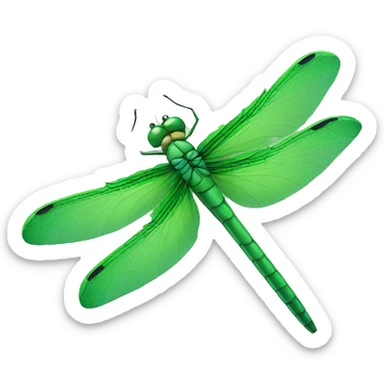 Green dragonfly sticker