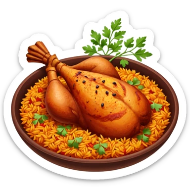 chicken tandoori whole leg  with  tandoori red masala rice sticker