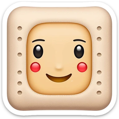 single adhesive bandage in light beige tone, rectangular with rounded edges, small padded center, slightly textured surface, subtle perforation dots on each end, positioned flat, no skin or wound, soft lighting, subtle shadows, emoji scale sticker