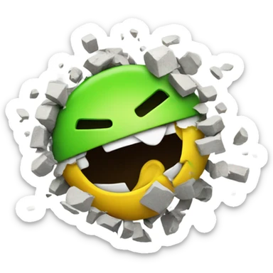 The Android logo getting crushed sticker