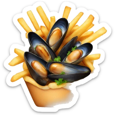 Mussels fries sticker