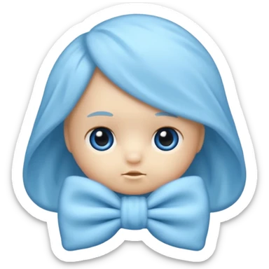 Mache einen coquette emoji ne babyblaue schleife ohne Gesicht nur eine Schleife kein Mensch  sticker