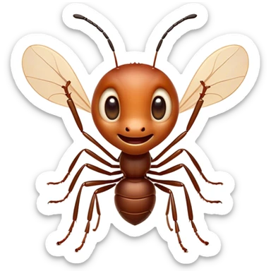 Cinematic Cheeky Ant Portrait Emoji, Head tilted dramatically with an exaggeratedly shocked expression, featuring a diminutive, agile body with wide, comically expressive eyes full of playful disbelief and subtly animated antennae, Simplified yet hilariously expressive features, highly detailed, glowing with a slightly sassy earthy glow, high shine, dramatic yet playful, stylized with an air of cheeky insect mischief, soft glowing outline, capturing the essence of a meme-worthy ant that looks ready to scurry its way into viral fame! sticker