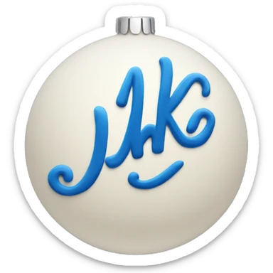 blue ornament with the name jake on it in cursive  sticker