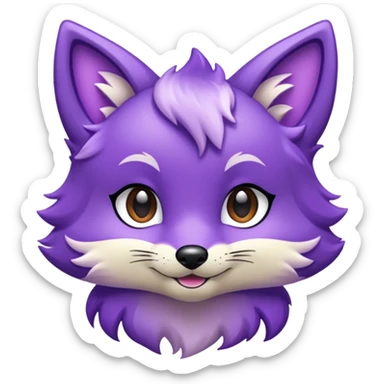 glitter purple and cian fox sticker