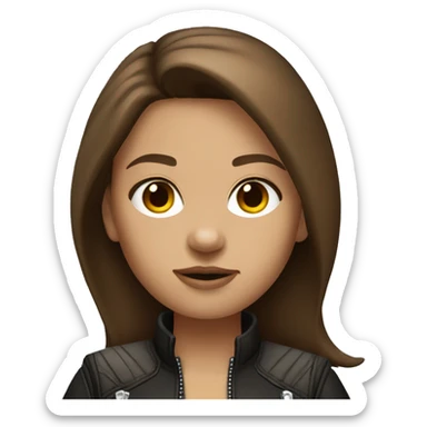 Motorcycle club girl with brown hair sticker