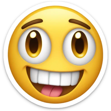A exited emoji sticking his tongue out drooling sticker