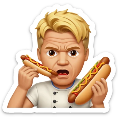 gordon ramsay eat a hotdog, angry sticker