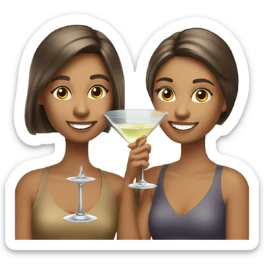 two girls sipping martinis sticker