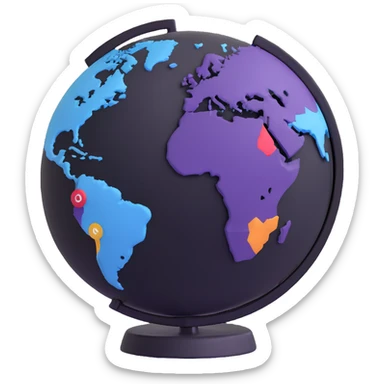 3D style globe with VPN spoofing and digital security sticker