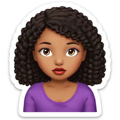 Glamourous, brown skin tone, very beautiful baby, with big plump lips, long long lashes, black curly smooth short hair, brown eyes sticker