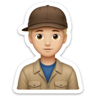 handsome boy wearing the cap backside only neck  sticker