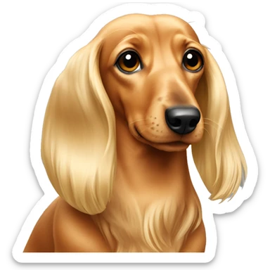 Blond daschund with long hair sticker