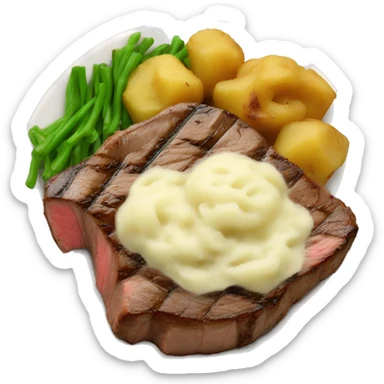 steak and mash potatoes  sticker