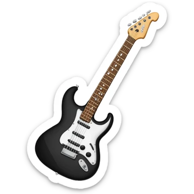 Bana elektronik gitar emojisi yap ama bir tane yüz emojisinin elinde olsun elektronik gitar siyah olsun  sticker