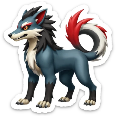Shiny Epic Handsome Cool Badass Obstagoon-Mightyena-Salandit-Luxray-Lycanroc-fusion sticker