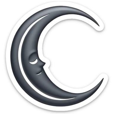 A new moon, mostly dark with just a thin glowing outline sticker